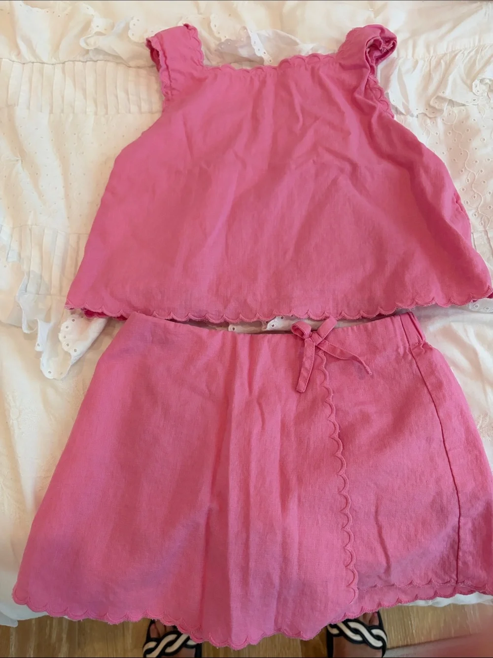 Crewcuts Girls Pink Scalloped Tank & Skirt Set